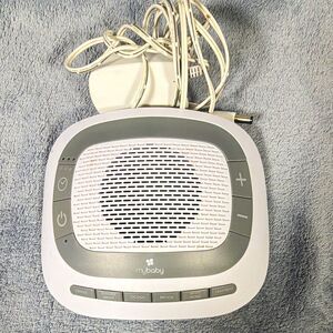 mybaby White Noise Sound Machine Sleep Aid w/ AC Adapter, White/Gray, Ocean